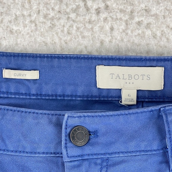 Talbots Blue Curvy Straight Leg Chino Pants Womens‎ Mid-Rise Flat Front Size 6 - Picture 12 of 13